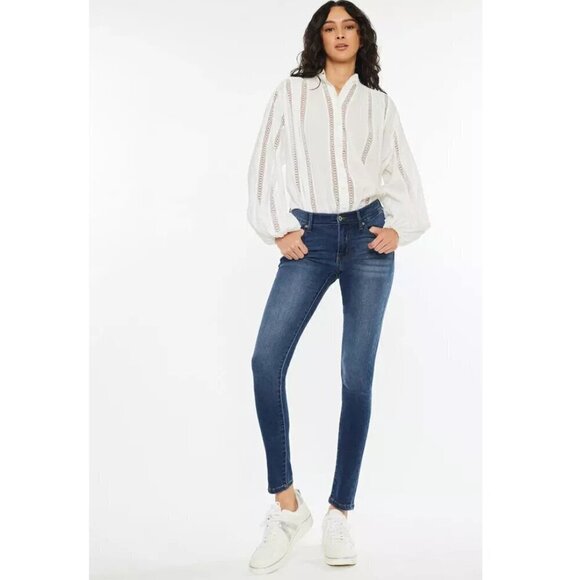 KanCan Mid-Rise Skinny Jeans Medium Wash Denim Style #KC11214D Women's Size 7/27 - Picture 1 of 9